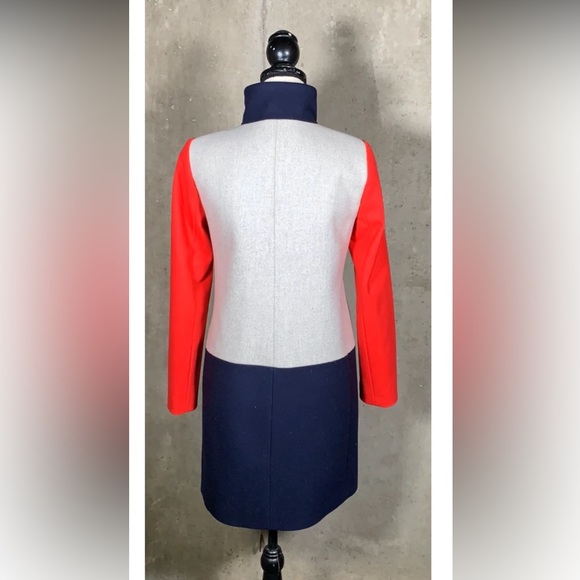 J.Crew Colorblock Wool Pea Coat, Size 0 - Picture 5 of 9